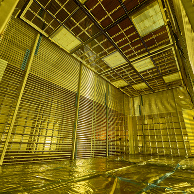 a picture of inside the protoDUNE cryostat